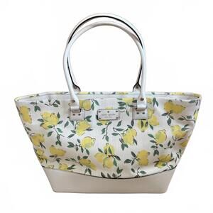 Kate Spade Harmony Wellesley Lemon Fabric Tote Bag Purse Satchel Medium